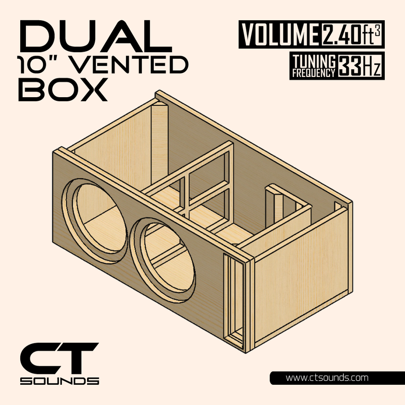 Dual 10 Inch Vented Subwoofer Box Design CT Sounds