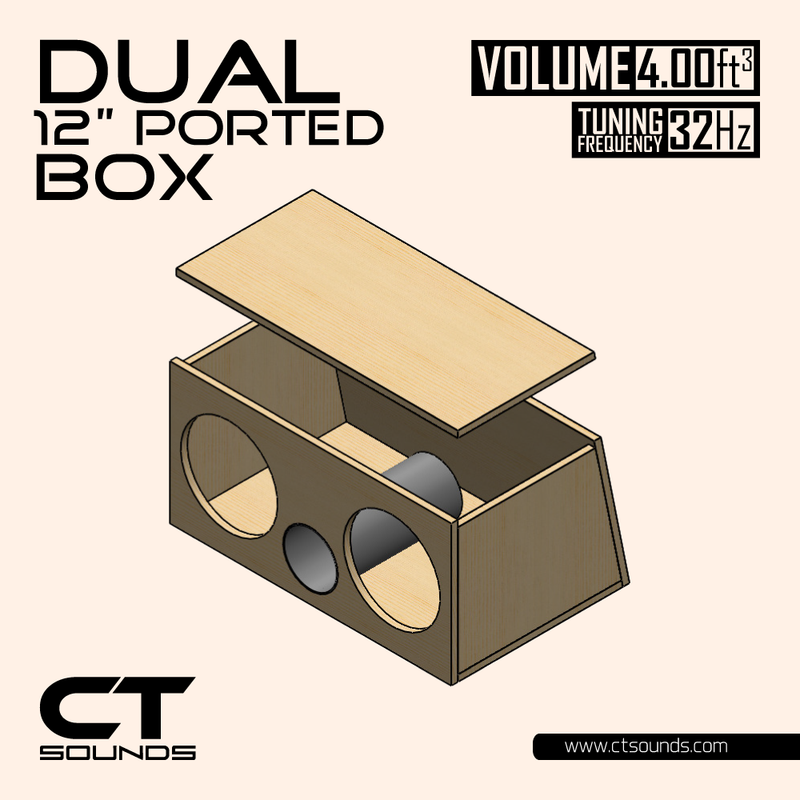 Dual 12 Inch Front Ported Subwoofer Box Design CT Sounds