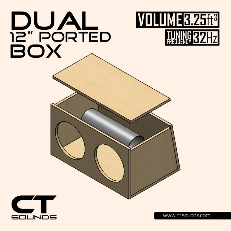 Dual 12 Inch Side Ported Subwoofer Box Design CT Sounds
