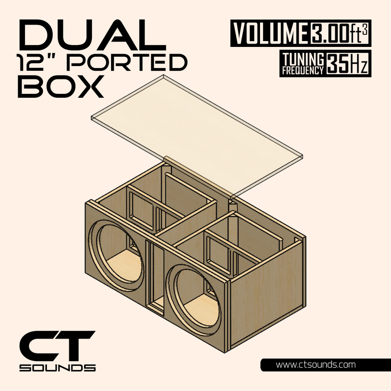Dual 12 Inch Vented Subwoofer Box Design CT Sounds