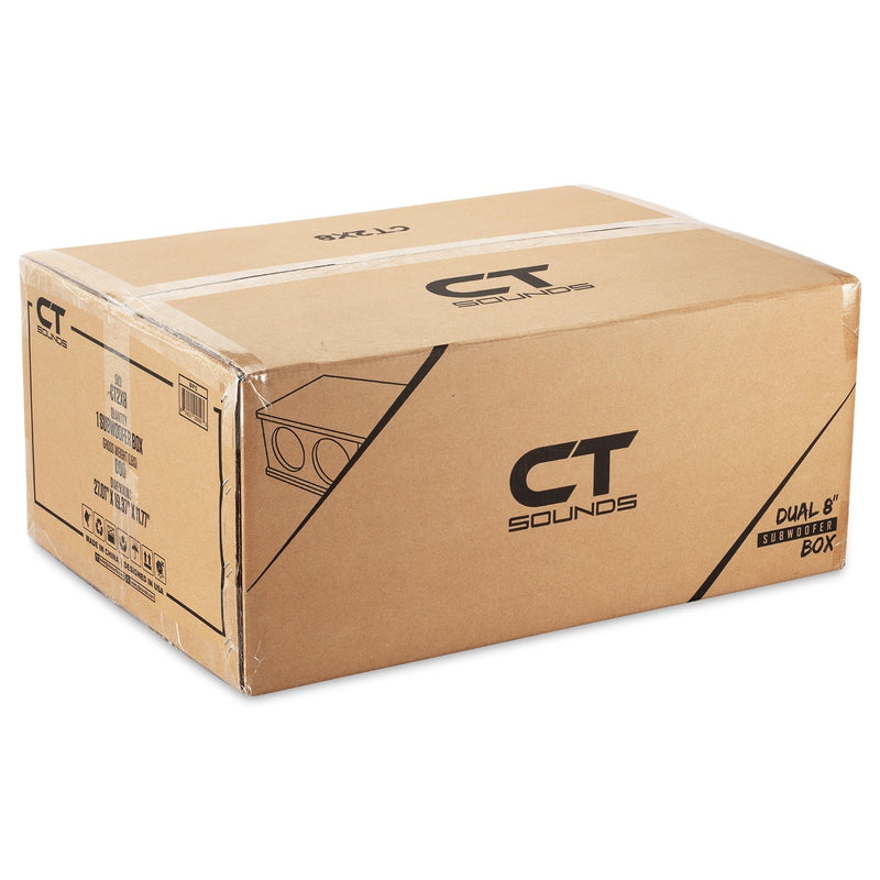 CT2X8 // Dual 8” Kerf Ported Universal Car Subwoofer Box CT Sounds