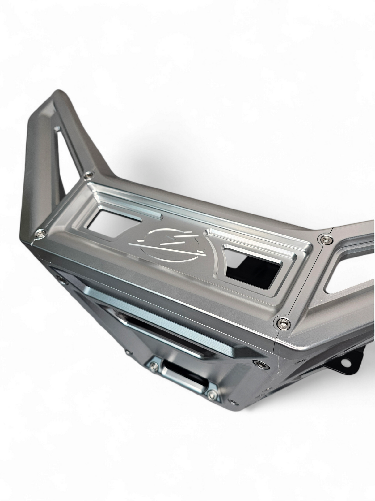 2017 to Current Can-Am X3 Maverick Machined Billet Front Winch Bumper (Clear Anodize) www.elektricoffroad.com