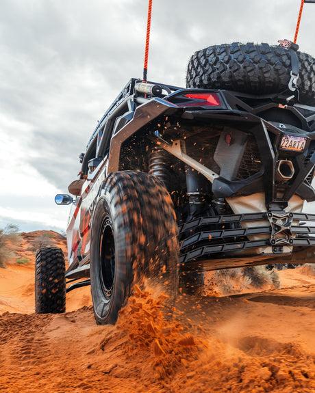 2017+ Can Am X3 Maverick Volt Billet Radius Rods Anodized Clear (RS 72" Model Only) www.elektricoffroad.com