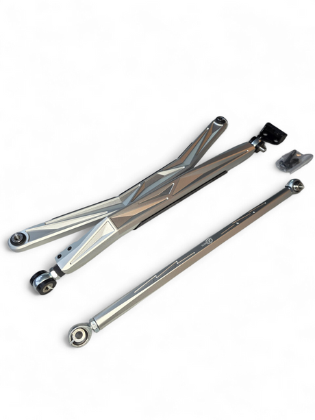 2024+ Can Am Maverick R High Clearance Adjustable Radius Rods (Anodized Clear) www.elektricoffroad.com