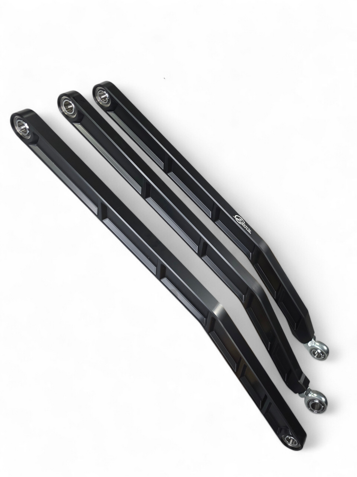 2017+ Can Am X3 Maverick Volt Billet Radius Rods Anodized Black (RS 72" Model Only) www.elektricoffroad.com