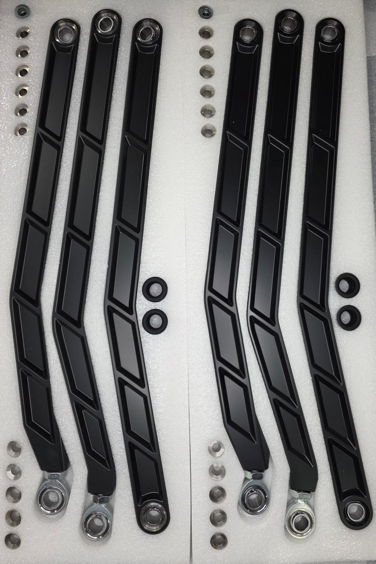 2017+ Can Am X3 Maverick Volt Billet Radius Rods Anodized Black (RS 72" Model Only) www.elektricoffroad.com