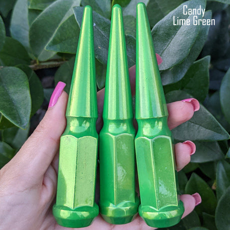 32 Pc 14x1.5 Spike Lug Nuts 4.5" Tall - Powder Coated - Various Colors