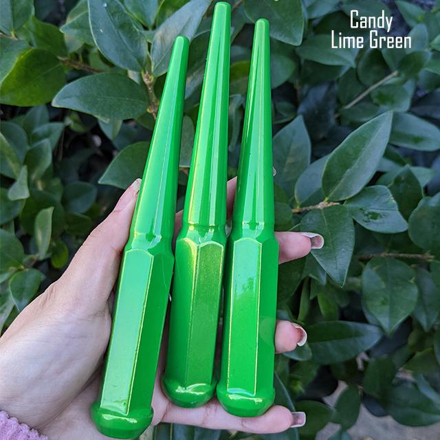 32 Pc 14x1.5 Spike Lug Nuts 6" Tall - Powder Coated - Various Colors