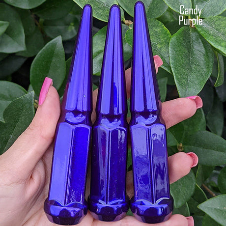 32 Pc 14x1.5 Spike Lug Nuts 4.5" Tall - Powder Coated - Various Colors