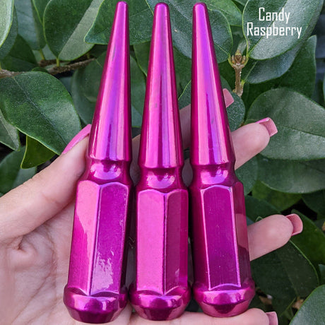 32 Pc 14x1.5 Spike Lug Nuts 4.5" Tall - Powder Coated - Various Colors