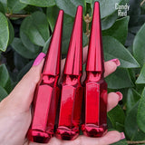 24 Pc 14x1.5 Spike Lug Nuts 4.5" Tall - Powder Coated - Various Colors