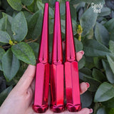 24 Pc 14x1.5 Spike Lug Nuts 6" Tall - Powder Coated - Various Colors
