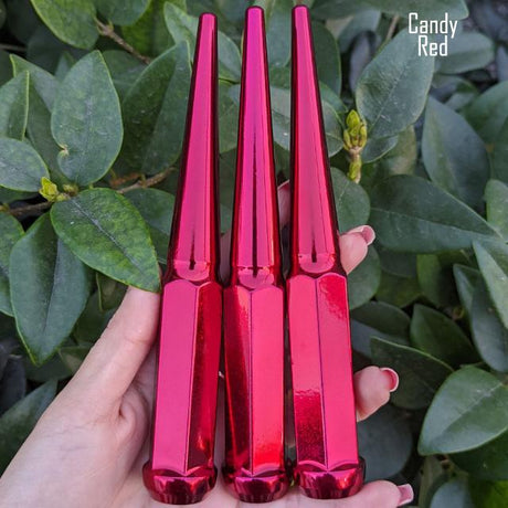 32 Pc 14x1.5 Spike Lug Nuts 6" Tall - Powder Coated - Various Colors