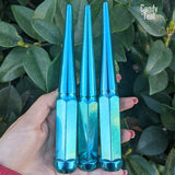 24 Pc 14x1.5 Spike Lug Nuts 6" Tall - Powder Coated - Various Colors