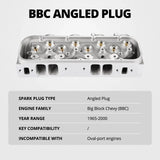 Cast Aluminum Cylinder Head for BBC Engines (Angled Plug) — Fits 1965-2000 Chevy V8 (396/427/454/502)