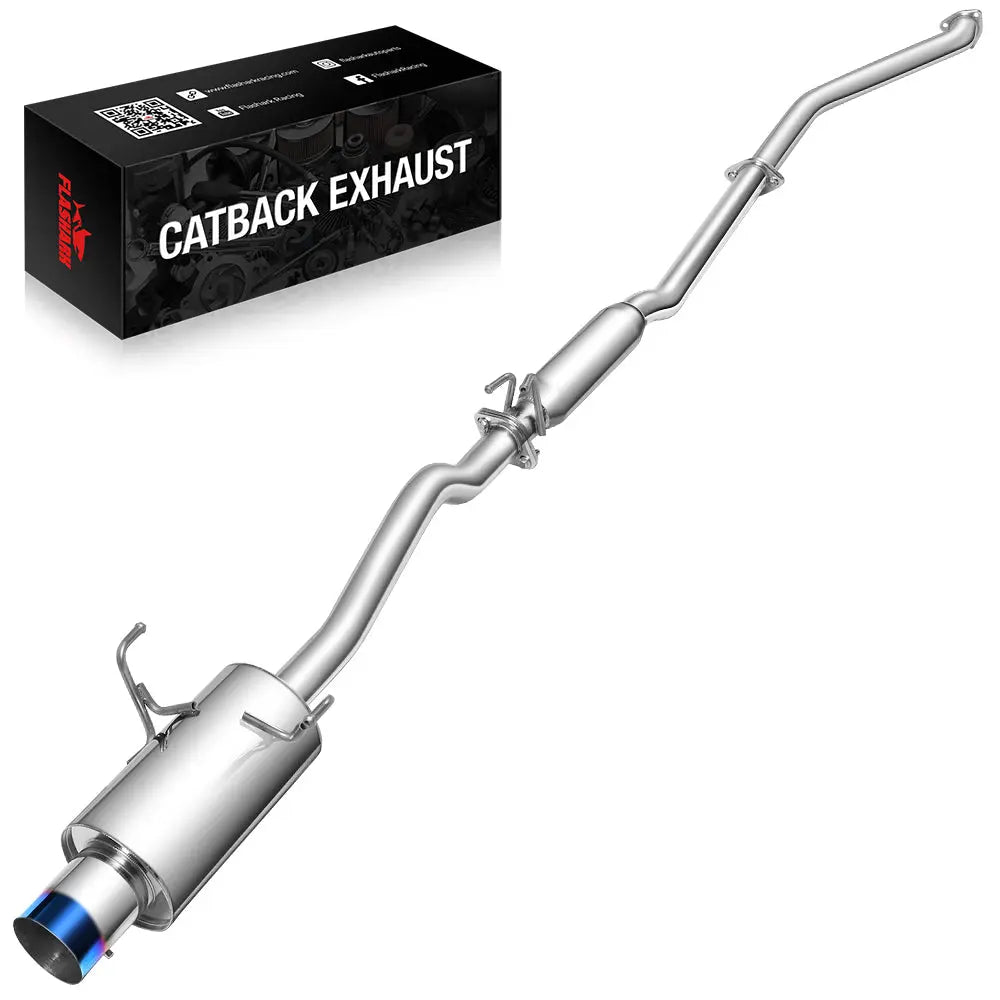 Cat-Back Exhaust for 2001-2005 Honda Civic 1.7L (Excl. Si Hatchback) 4" N1 Burnt Muffler Tip Flashark