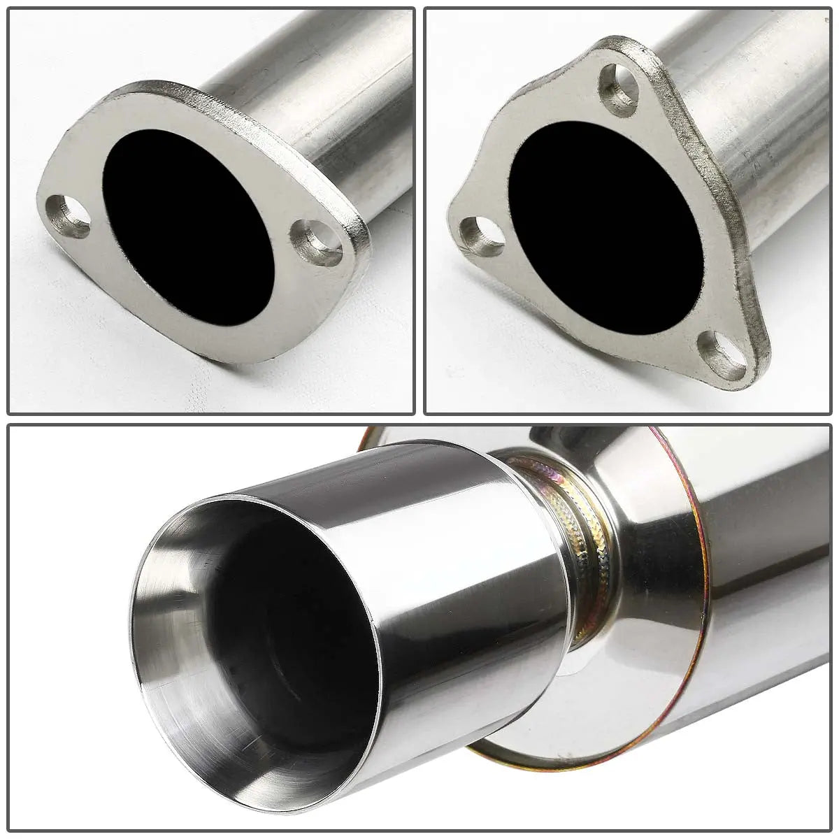 Cat-Back Exhaust for 2001-2005 Honda Civic 1.7L (Excl. Si Hatchback) 4" N1 Burnt Muffler Tip Flashark
