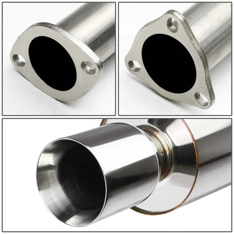 Cat-Back Exhaust for 2001-2005 Honda Civic 1.7L (Excl. Si Hatchback) 4" N1 Burnt Muffler Tip Flashark