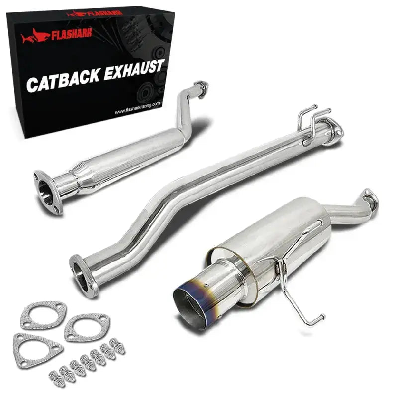 Cat-Back Exhaust for 2001-2005 Honda Civic 1.7L (Excl. Si Hatchback) 4" N1 Burnt Muffler Tip Flashark