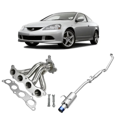 Cat-Back Exhaust for 2001-2005 Honda Civic 1.7L (Excl. Si Hatchback) 4" N1 Burnt Muffler Tip Flashark