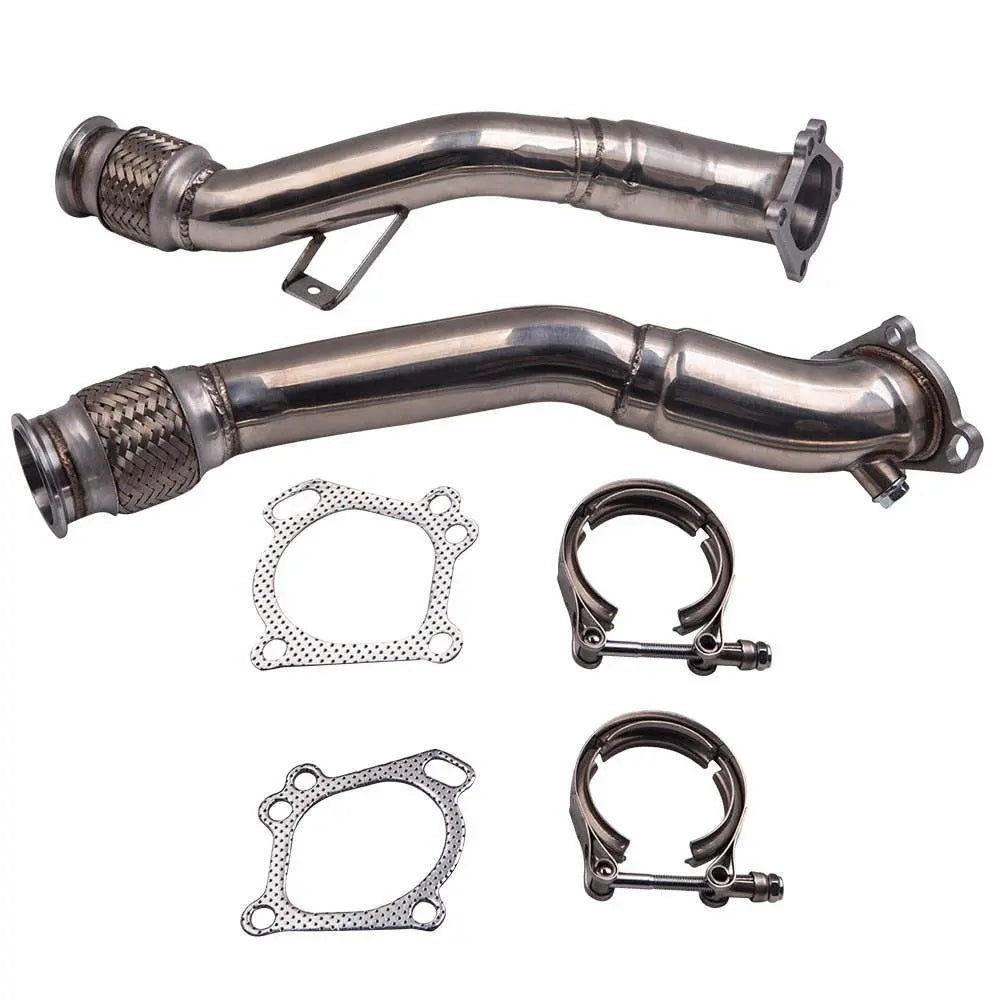 Catless Downpipe Exhaust for 1997-2005 K04/RS6 Fits Audi S4 B5 A6/Allroad C5 2.7T Bi Turbo 3-2.5 Inches