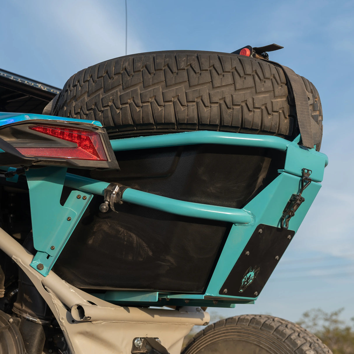 B2G Can Am X3 Rear Storage and Tire Rack Chupacabra Offroad