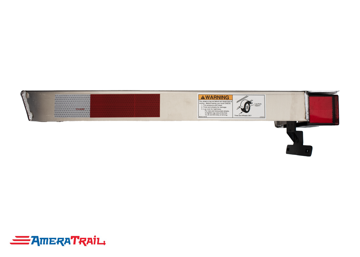 Classic Rear 22" / 28" PORT Side / Left Side - I Beam Trailer Step, Secures Fender, Includes Non-Skid Reflective Tape, and Led Light