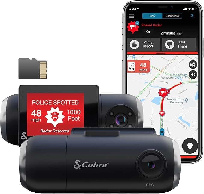 Cobra Smart Dash Cam with Interior Cam SC201 TekShack