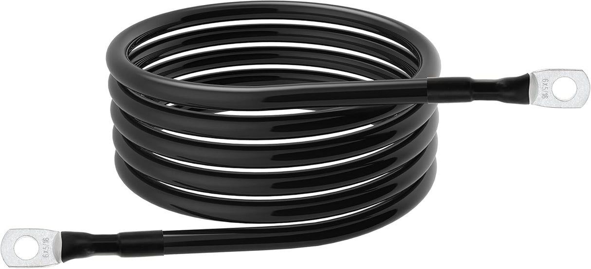 6 AWG Battery Cable – 3FT-5FT 6 Gauge Power Inverter Cable with 5/16" Tinned Copper Lugs TekShack