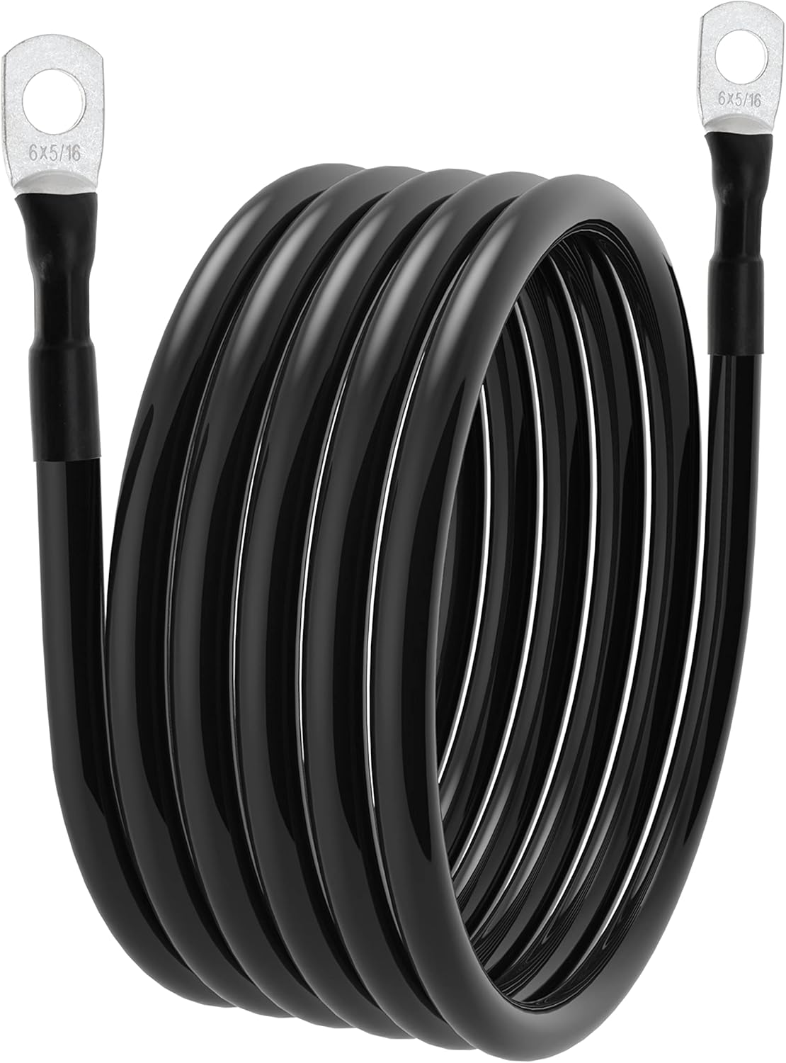 6 AWG Battery Cable – 3FT-5FT 6 Gauge Power Inverter Cable with 5/16" Tinned Copper Lugs TekShack