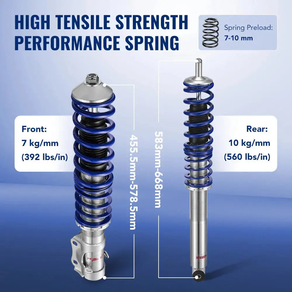 Coilover Shock Absorbers Struts 4PCS for 1985-1992 VW Golf MK2| 1991-2000 Golf Mk3 | 1988-1995 Volkswagen Corrado