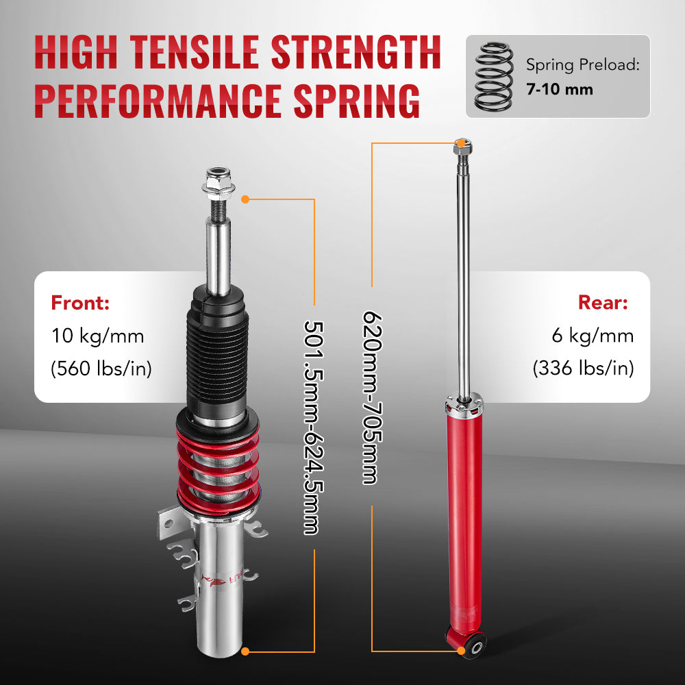 2002-2009 VW Polo (9N/9N2/9N3) & Volkswagen Fox (5Z) Coilover Suspension Kit 4PCS Flashark