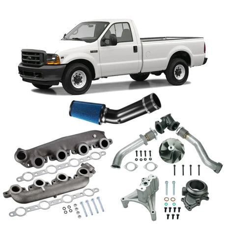 1999.5-2003 Ford 7.3 Powerstroke Diesel All-In-One Kit Exhaust Manifold/Up-Pipe Exhaust/Cold Air Intake Kit