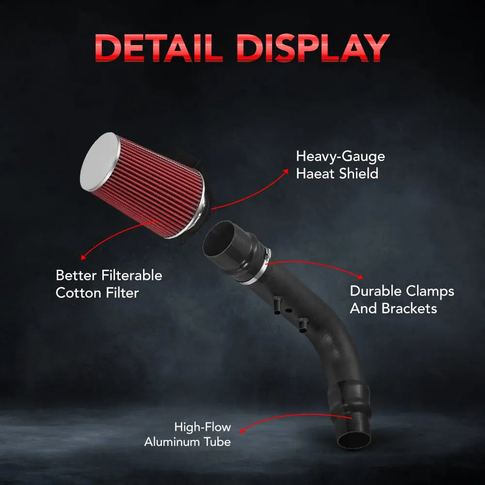 High-Flow 3.5" Cold Air Intake Kit For 1997-2003 Ford F-150 & Expedition 4.6L/5.4L (V8 Engine) Flashark
