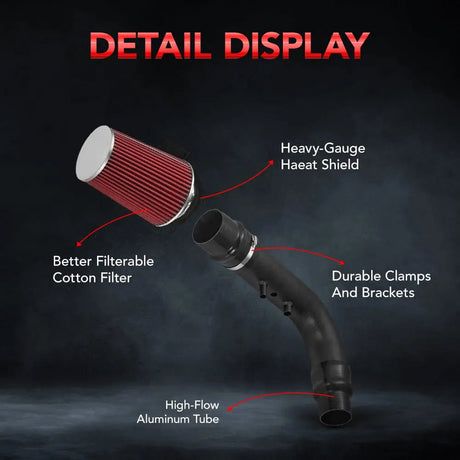 High-Flow 3.5" Cold Air Intake Kit For 1997-2003 Ford F-150 & Expedition 4.6L/5.4L (V8 Engine) Flashark