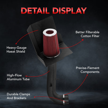 Cold Air Intake for 2007-2008 Chevy Silverado/Tahoe/Yukon/Suburban/Avalanche/Escalade 4.8L 5.3L 6.2L V8 Engines Flashark