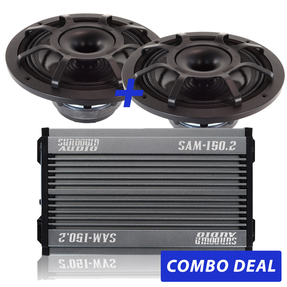 2 BPS-8" Powersports Speakers & 1 SAM-150.2 Combo Deal
