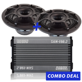 2 BPS-8" Powersports Speakers & 1 SAM-150.2 Combo Deal
