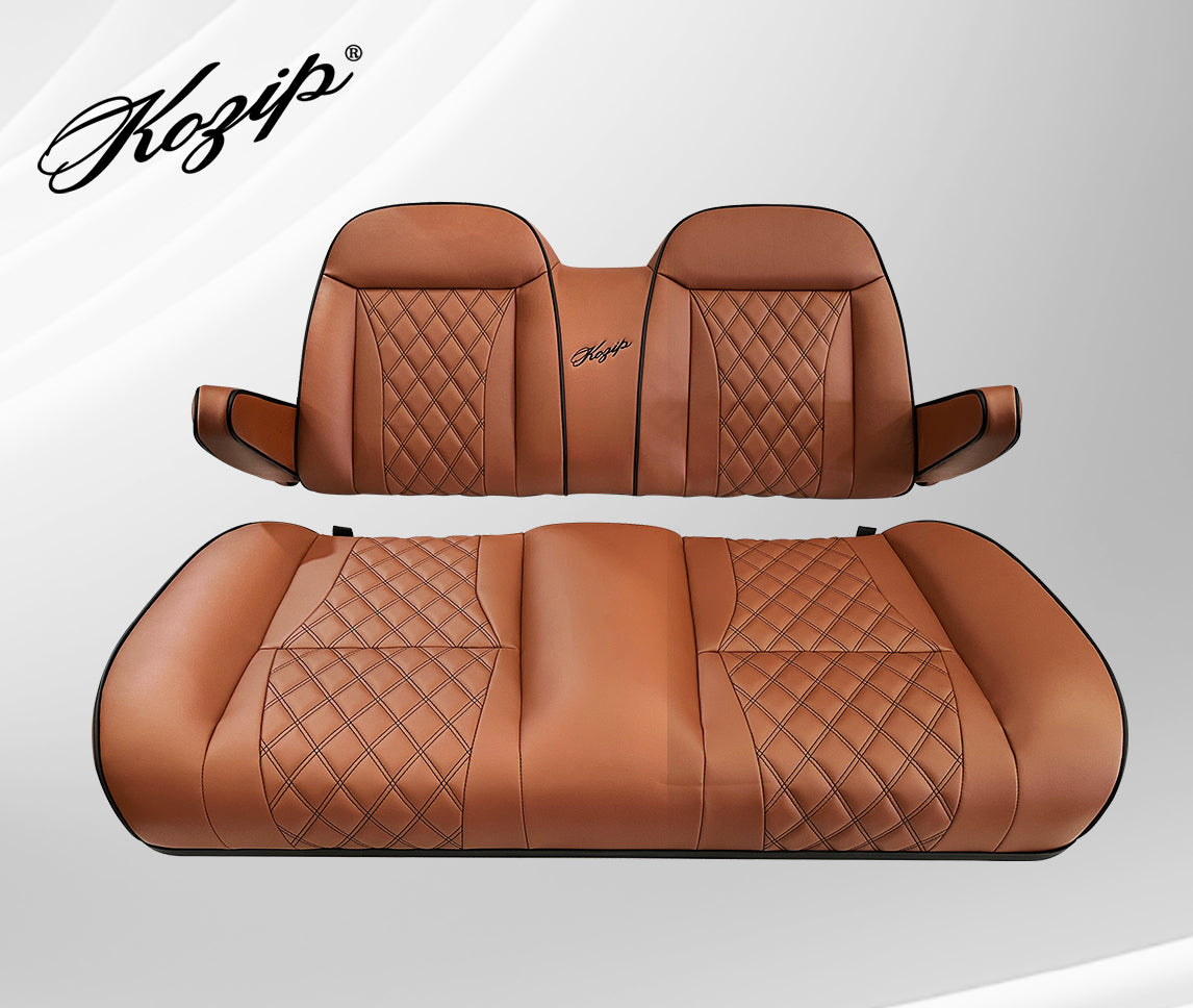 Kozip Matching Rear Seat - Brown with Black Contrast Stitching