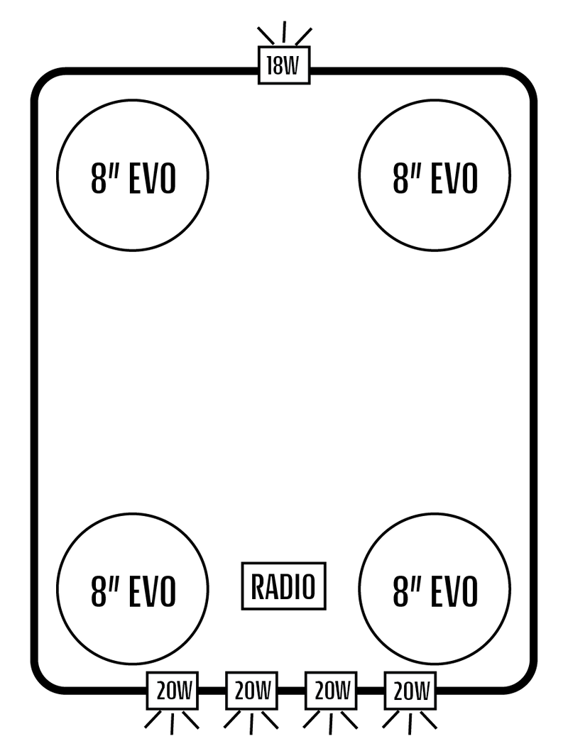 2016+ Polaris Ranger Crew 570 Midsize Stereo Tops (4-Seat)