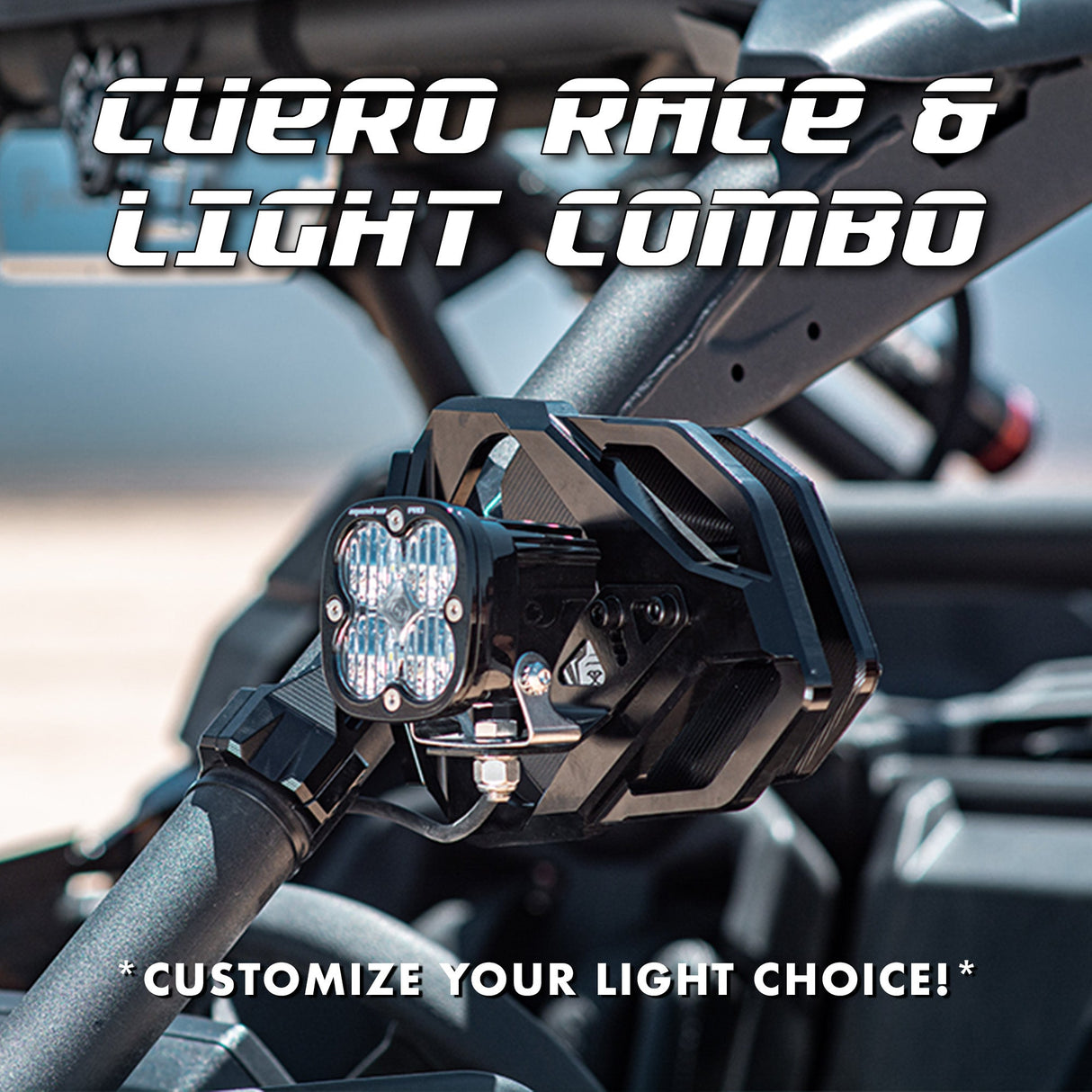 Cuero Race Mirror Light Combo in Black Chupacabra Offroad