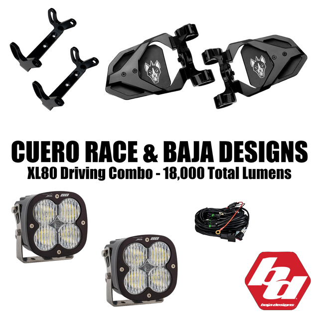 Cuero Race Mirror / Baja Designs XL80 Light Combo Chupacabra Offroad