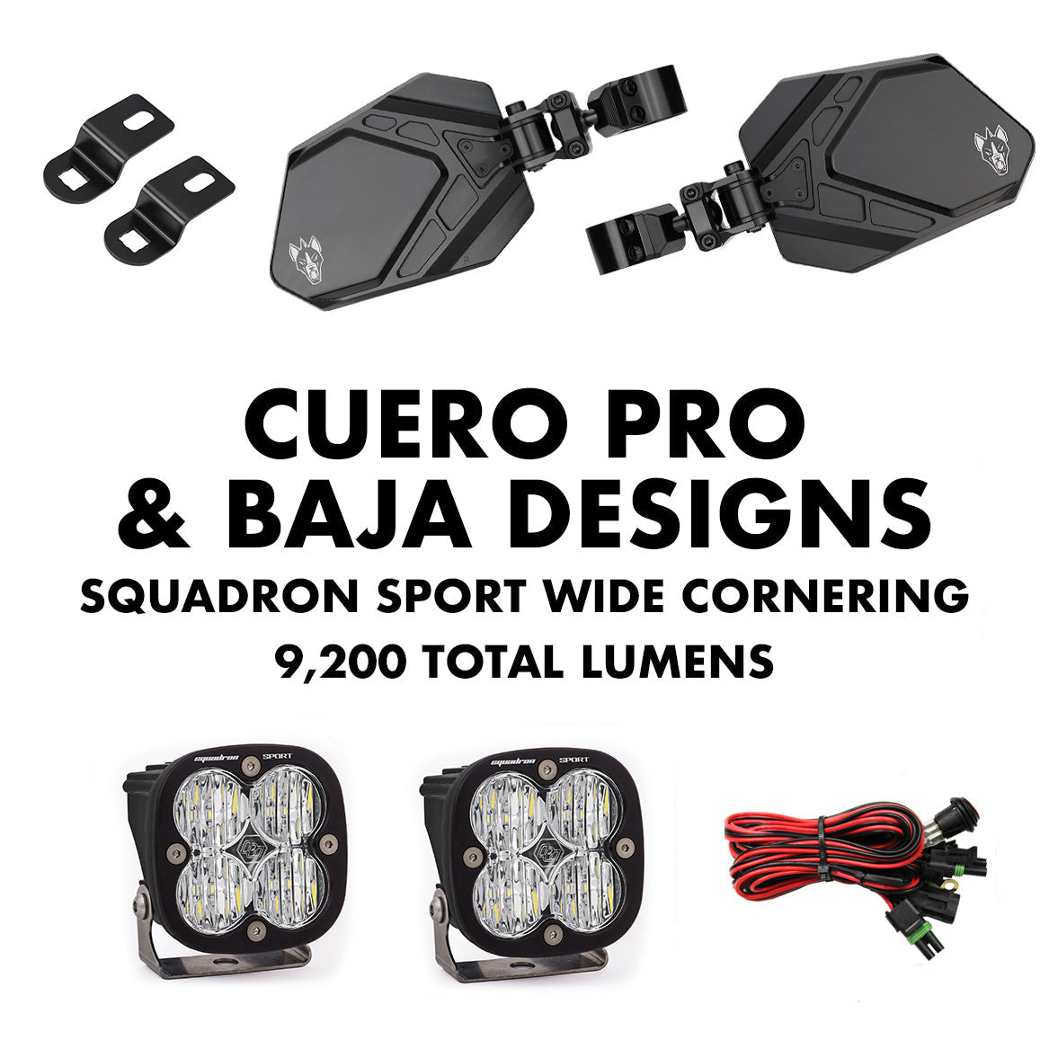Cuero Pro Mirror Light Combo in Black Chupacabra Offroad