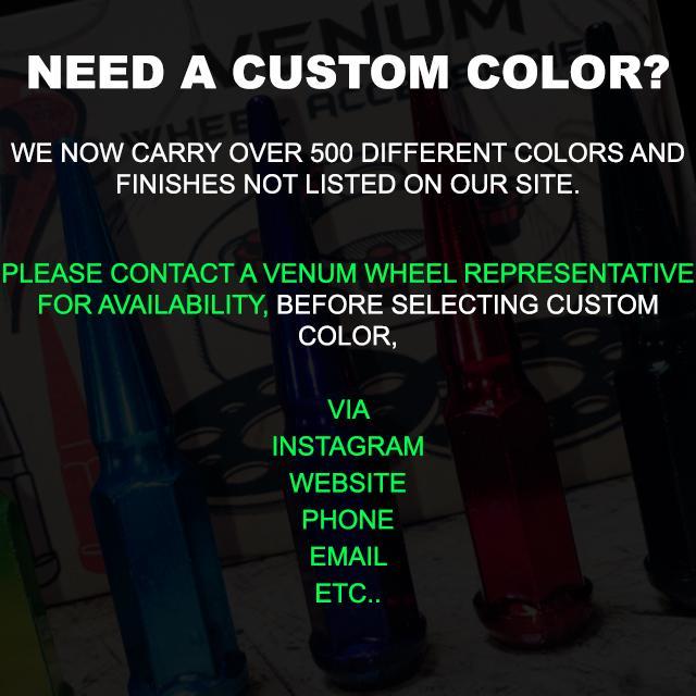 32 Pc 14x1.5 Spike Lug Nuts 4.5" Tall - Powder Coated - Various Colors