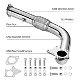 3-Inch Downpipe Exhaust for 1988-2001 Honda Civic/CRX/Del Sol & Acura Integra, T3/T4 Turbo, B16/B18/D15/D16 Engines, 5-Bolt