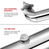 3-Inch Downpipe Exhaust for 1988-2001 Honda Civic/CRX/Del Sol & Acura Integra, T3/T4 Turbo, B16/B18/D15/D16 Engines, 5-Bolt