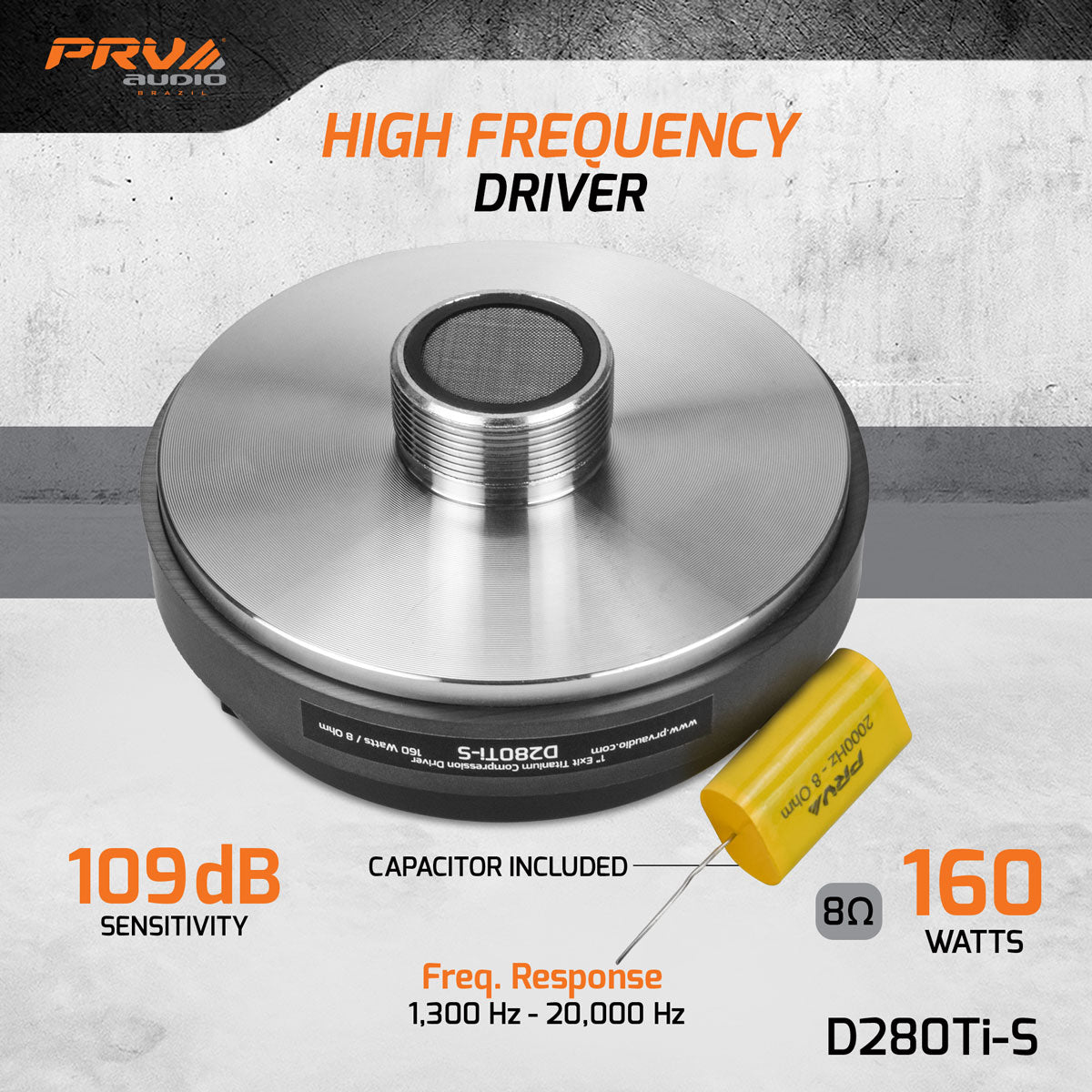 PRV Audio D280Ti-S 1-inch Exit Titanium Compression Driver 160 Watts
