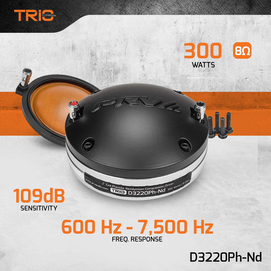PRV Audio D3220Ph-Nd Midrange Compression Driver Neodymium 8 Ohm 300W