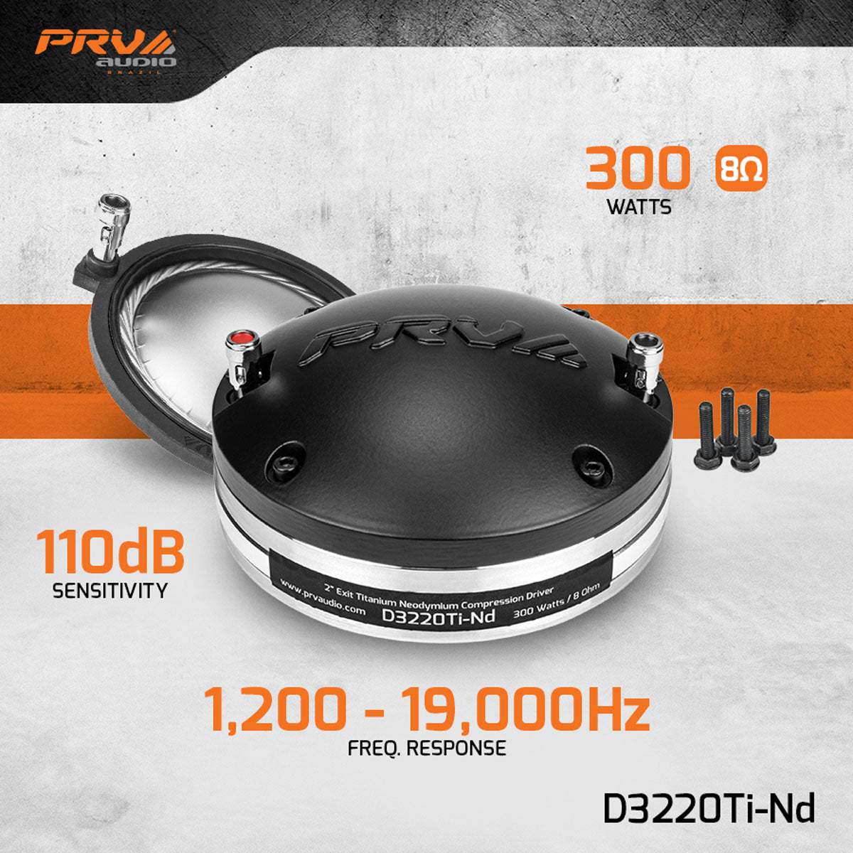 PRV AUDIO D3220Ti-Nd 2" Exit Titanium Neodymium 300 Watts Pro Audio Compression Driver 3" PRV
