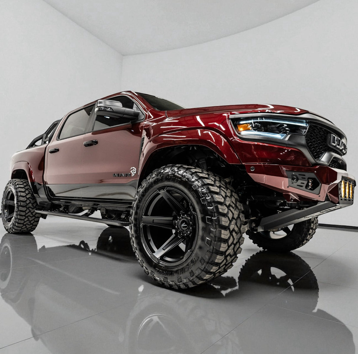 RAM TRX Baja Front Bumper w/ 3 Center Lights & Skid Plate 2021-2024